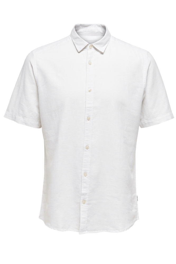 ONSCAIDEN SS SOLID LINEN SHIRT NOOS 22009885 WHITE